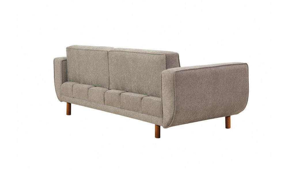 Canapea extensibila cu 3 locuri, Larus 3 - Nuc, Gri, 223 x 81 x 92 cm