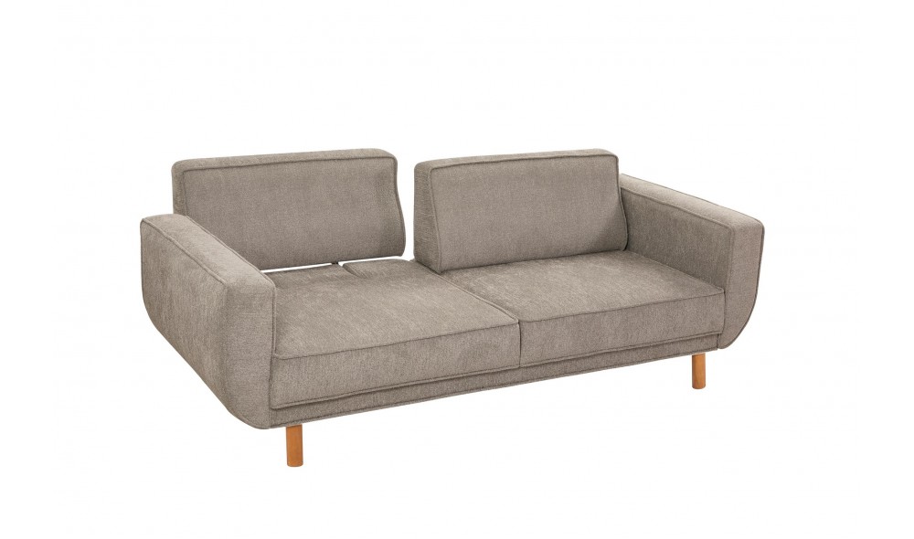 Canapea extensibila cu 3 locuri, Larus 3 - Stejar, Gri, 223 x 81 x 92 cm