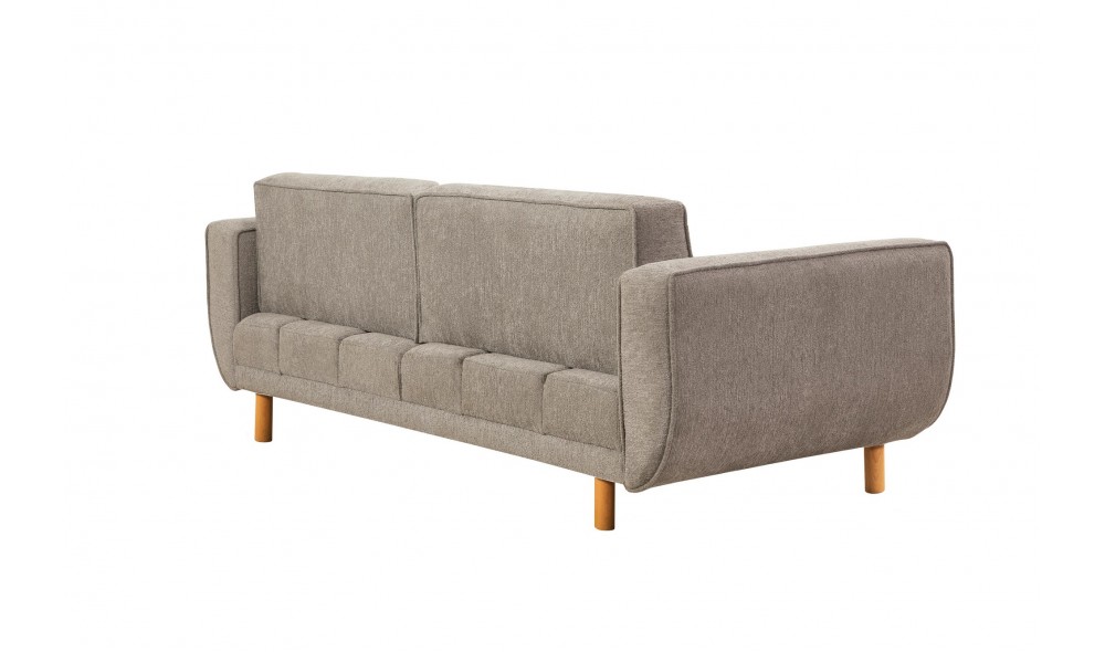 Canapea extensibila cu 3 locuri, Larus 3 - Stejar, Gri, 223 x 81 x 92 cm