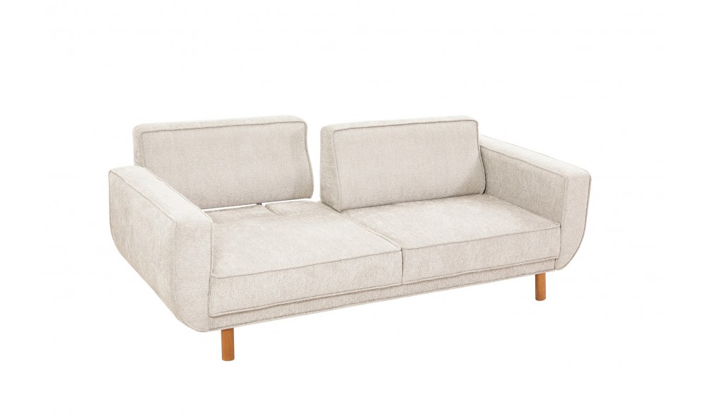 Canapea extensibila cu 3 locuri, Larus 3 - Stejar, crem, 223 x 81 x 92 cm