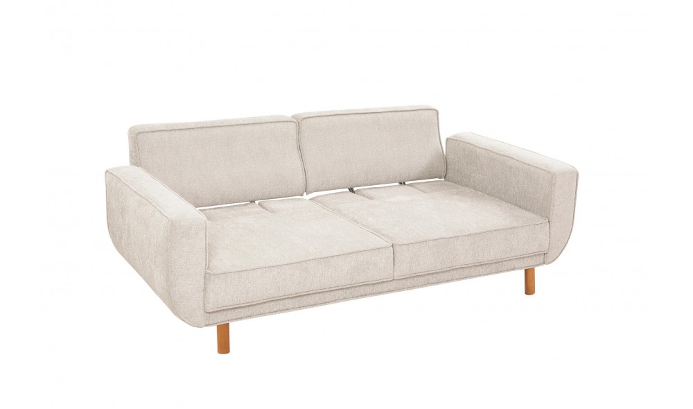 Canapea extensibila cu 3 locuri, Larus 3 - Stejar, crem, 223 x 81 x 92 cm
