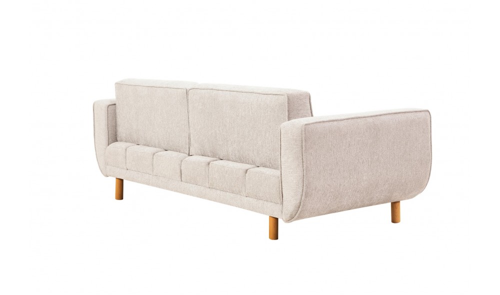 Canapea extensibila cu 3 locuri, Larus 3 - Stejar, crem, 223 x 81 x 92 cm