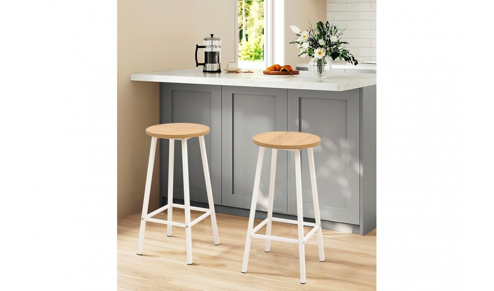 Set masa de bar si scaun (3 bucati), Mola Set 100, Alb, 100 x 90 x 40 cm