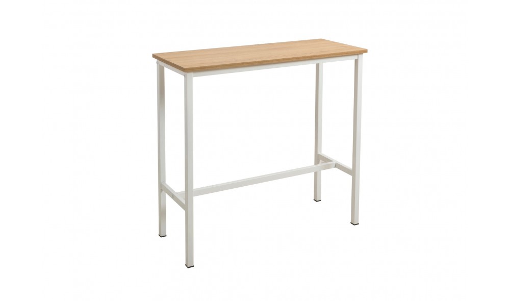 Set masa de bar si scaun (3 bucati), Mola Set 100, Alb, 100 x 90 x 40 cm