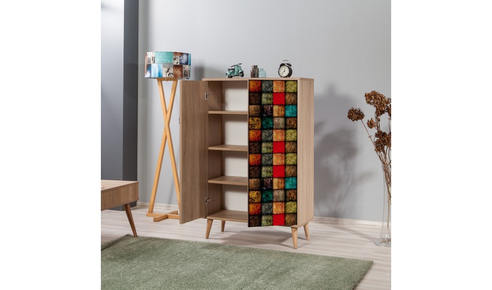 Dulap multifunctional, Multibox - 723, Stejar Sonoma, 80 x 127 x 36 cm