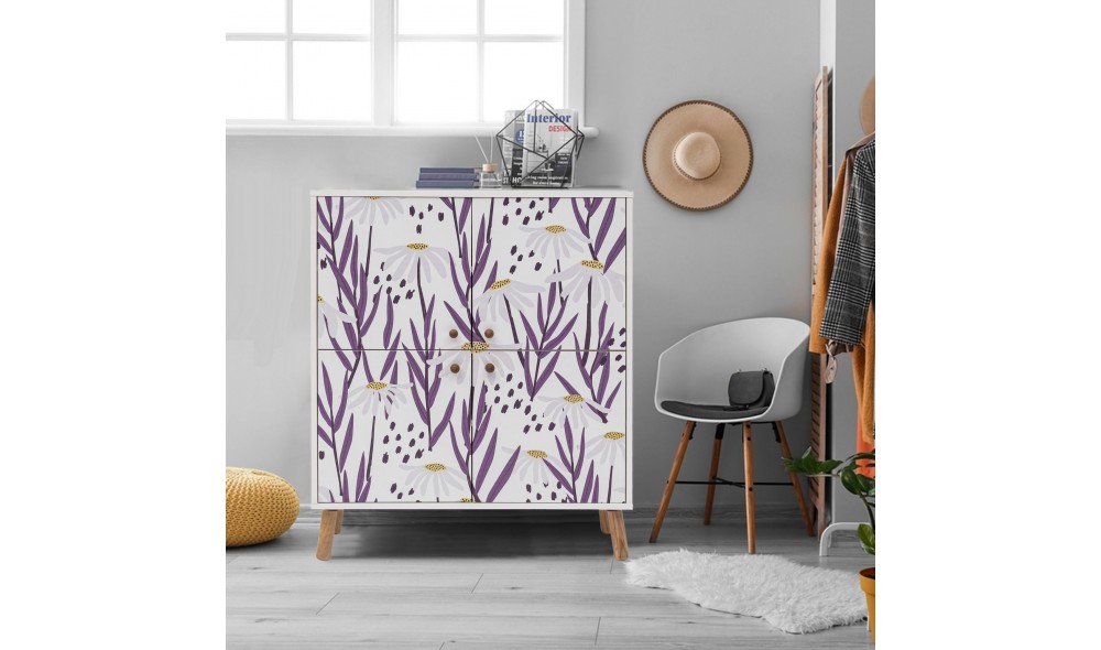 Dulap multifunctional, Multilux Daisy, AlbVioletLiliac, 95 x 111 x 36 cm