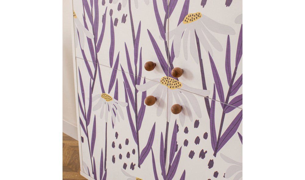 Dulap multifunctional, Multilux Daisy, AlbVioletLiliac, 95 x 111 x 36 cm