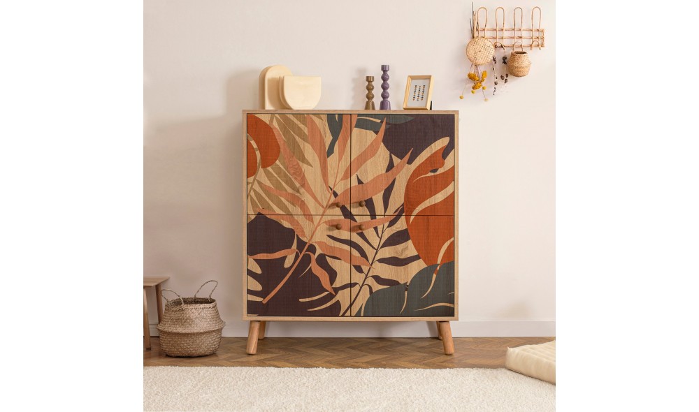 Dulap multifunctional, Multilux Palm, Multicolor, 95 x 111 x 36 cm