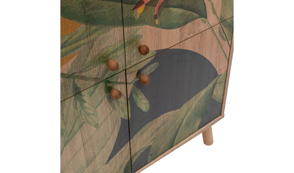 Dulap multifunctional, Multilux Saka, SonomoVerdeGalben, 95 x 111 x 36 cm