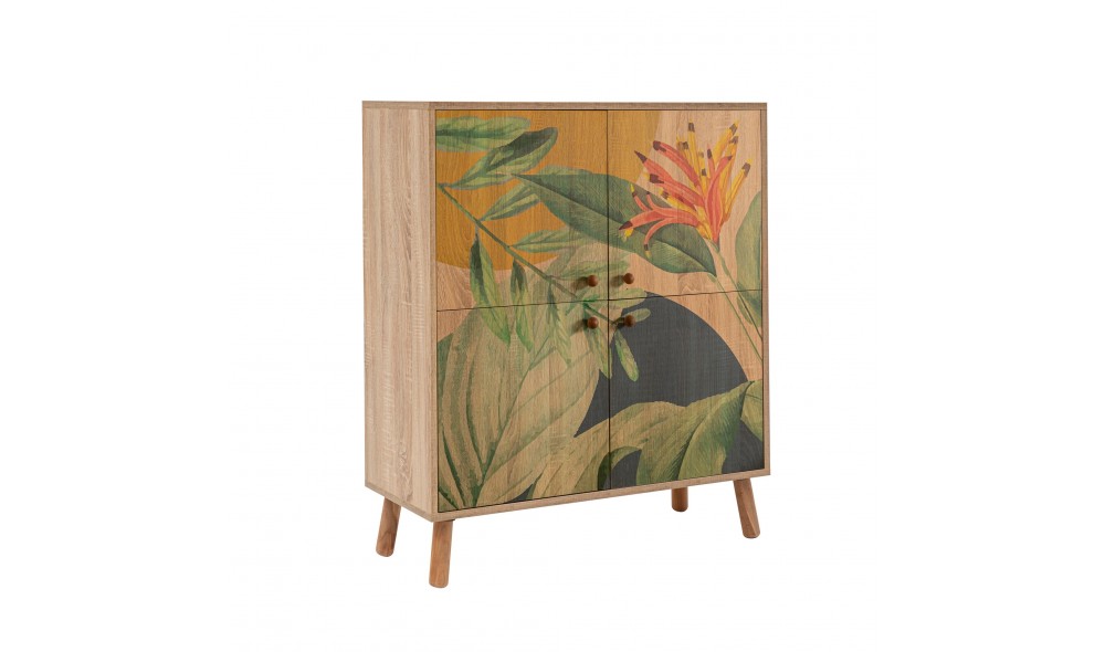 Dulap multifunctional, Multilux Saka, SonomoVerdeGalben, 95 x 111 x 36 cm