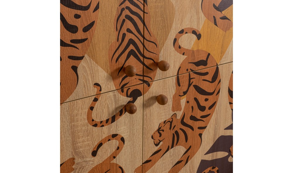 Dulap multifunctional, Multilux Tigris, SonomoPortocaleRosu Claret, 95 x 111 x 36 cm