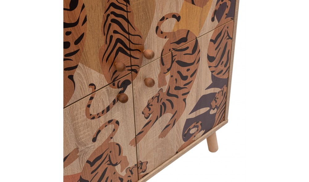 Dulap multifunctional, Multilux Tigris, SonomoPortocaleRosu Claret, 95 x 111 x 36 cm