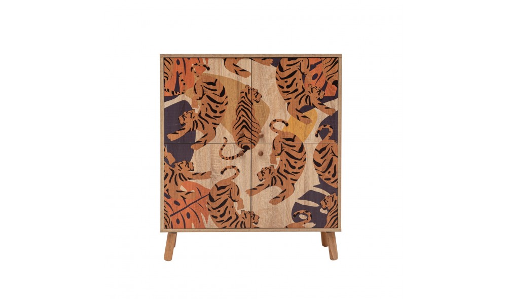 Dulap multifunctional, Multilux Tigris, SonomoPortocaleRosu Claret, 95 x 111 x 36 cm