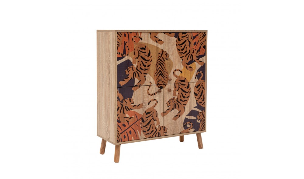 Dulap multifunctional, Multilux Tigris, SonomoPortocaleRosu Claret, 95 x 111 x 36 cm