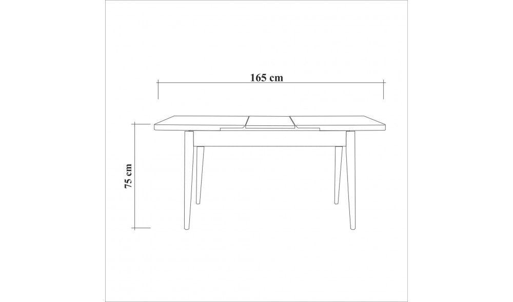 Set masa si scaune extensibile (4 bucati), Vina 1070, Pinul AtlanticVerde, 130 x 77 x 80 cm