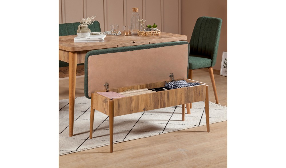 Set masa si scaune extensibile (4 bucati), Vina 1070, Pinul AtlanticVerde, 130 x 77 x 80 cm