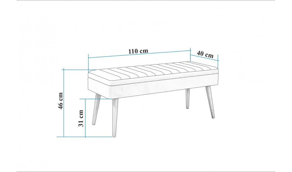 Bancheta, Vina Bench Anthracite, Walnut, NucAntracit, 110 x 46 x 40 cm