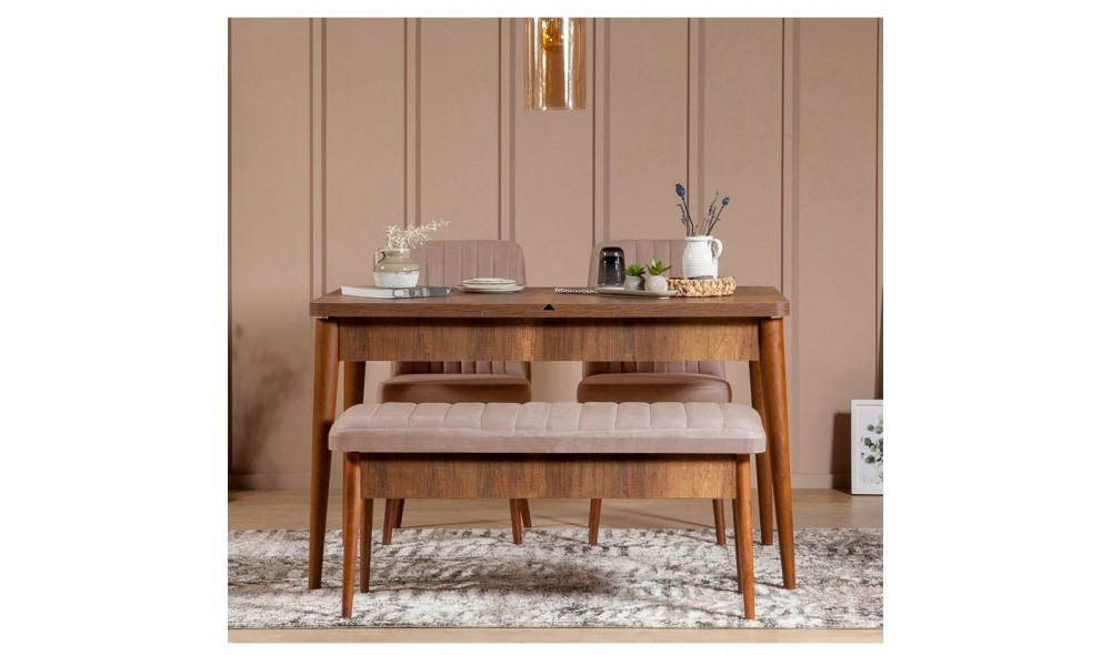 Set masa si scaune extensibile (4 bucati), Vina 0900, NucPiatra, 130 x 77 x 80 cm