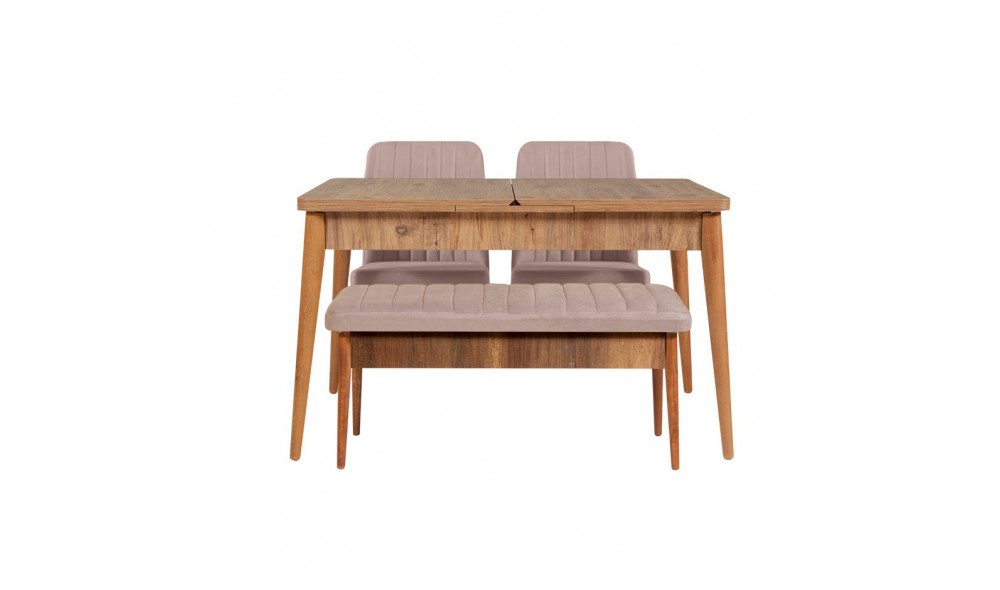Set masa si scaune extensibile (4 bucati), Vina 0900, NucPiatra, 130 x 77 x 80 cm