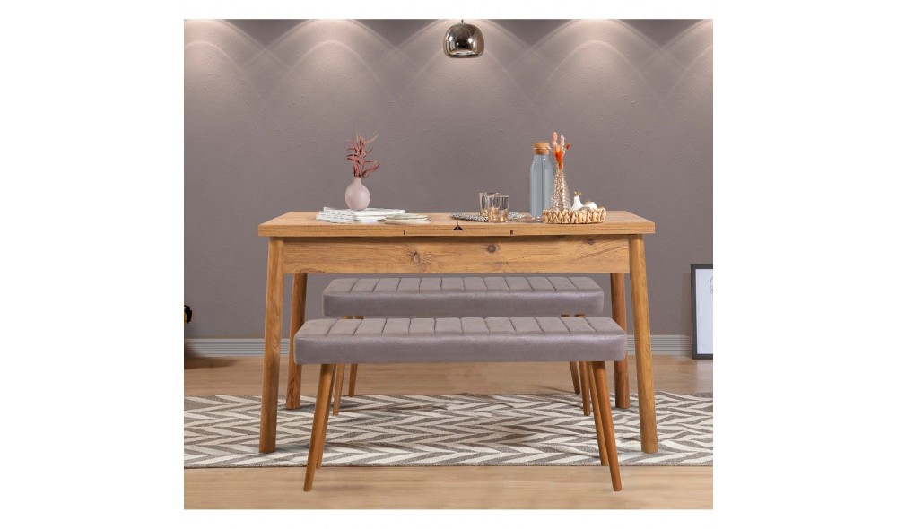 Masa de sufragerie extensibila, Santiago, Pinul Atlantic, 120 x 77 x 75 cm