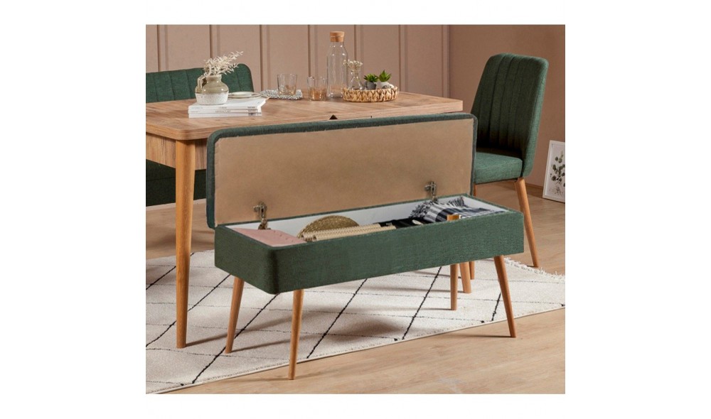 Set masa si scaune extensibile (4 bucati), Vina 1070 - 3, Pinul AtlanticVerde, 129 x 75 x 80 cm