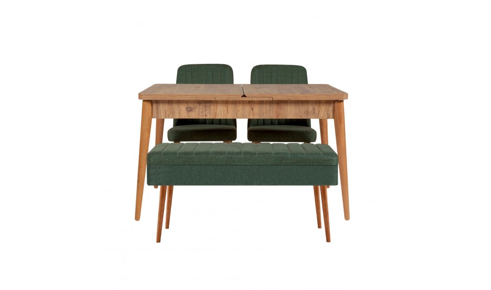 Set masa si scaune extensibile (4 bucati), Vina 1070 - 3, Pinul AtlanticVerde, 129 x 75 x 80 cm