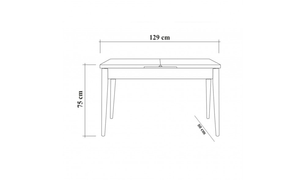 Set masa si scaune extensibile (5 bucati), Vina 1070 - 4, Pinul AtlanticVerde, 129 x 75 x 80 cm