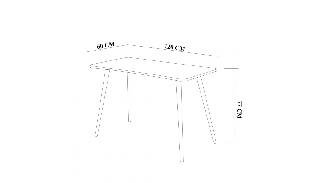 Birou de studiu Fabio - Alb 120 x 77 x 60 cm