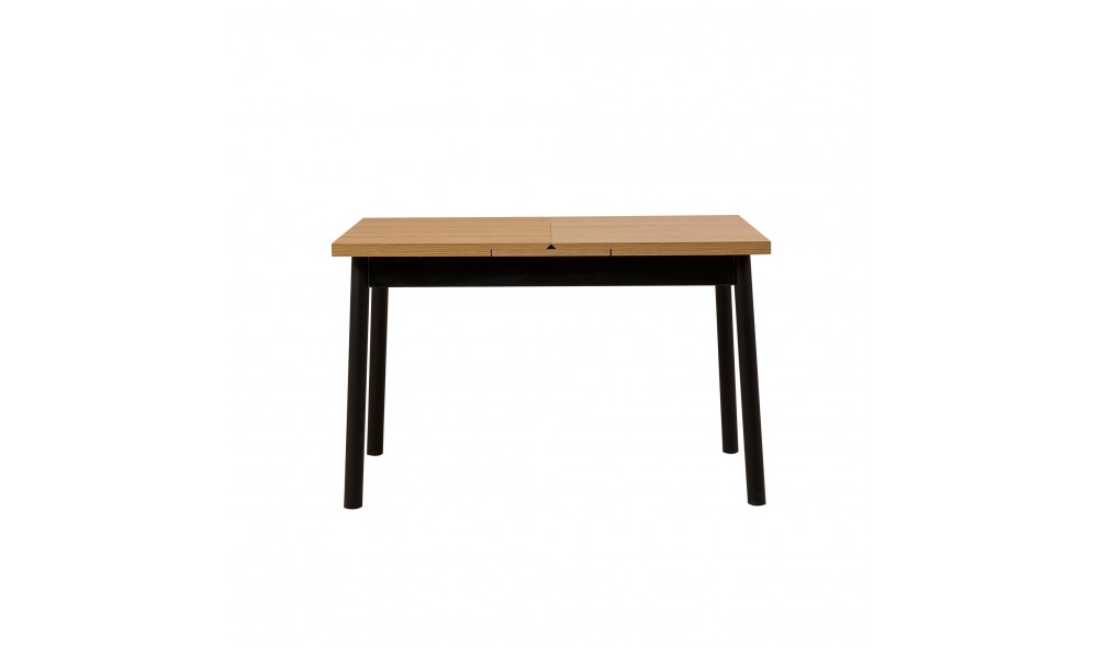 Masa de sufragerie extensibila, Oliver Open, Negru, 120 x 77 x 75 cm