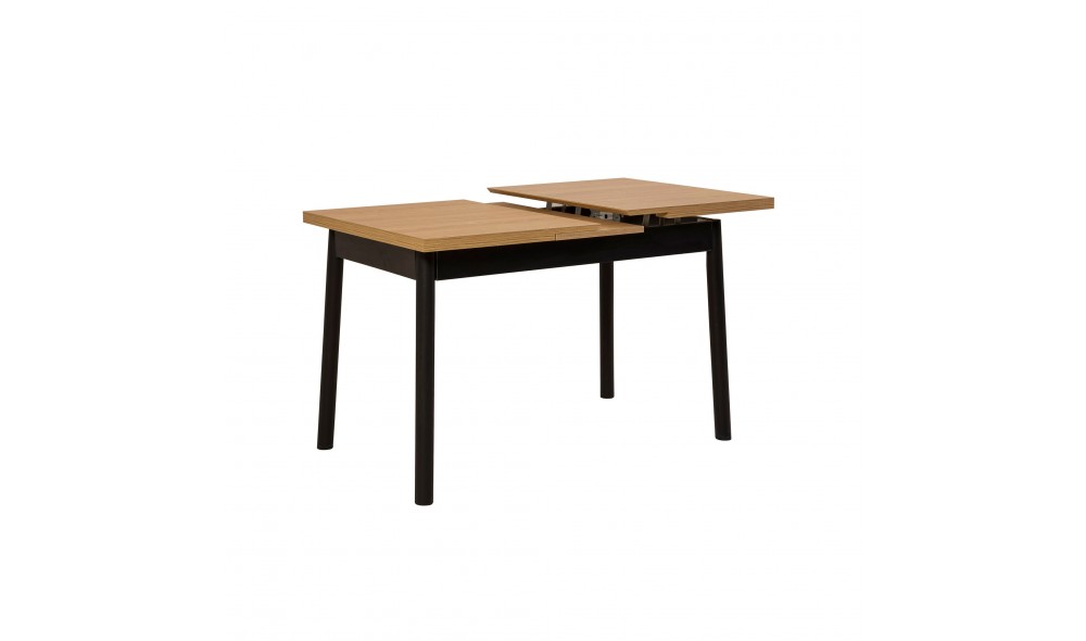 Masa de sufragerie extensibila, Oliver Open, Negru, 120 x 77 x 75 cm