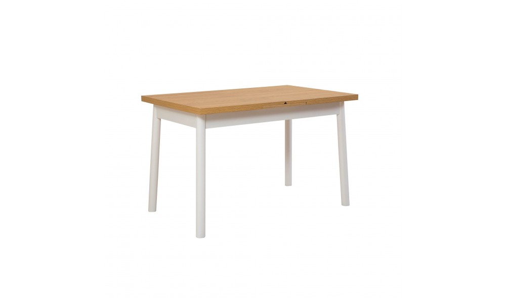 Masa de sufragerie extensibila, Oliver Open, Alb, 120 x 77 x 75 cm