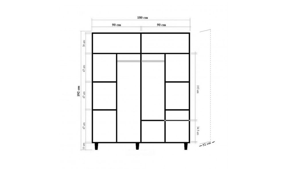 Dulap, Loni 4 -971, Sonomo, 180 x 192 x 52 cm