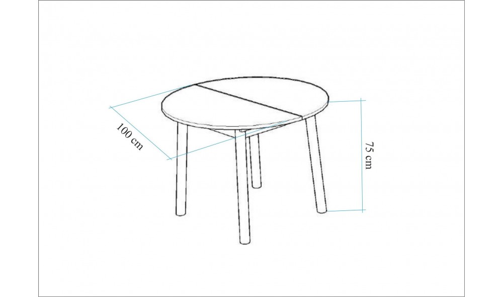 Masa de sufragerie extensibila, Oliver, NucNegru, 100 x 75 x 100 cm