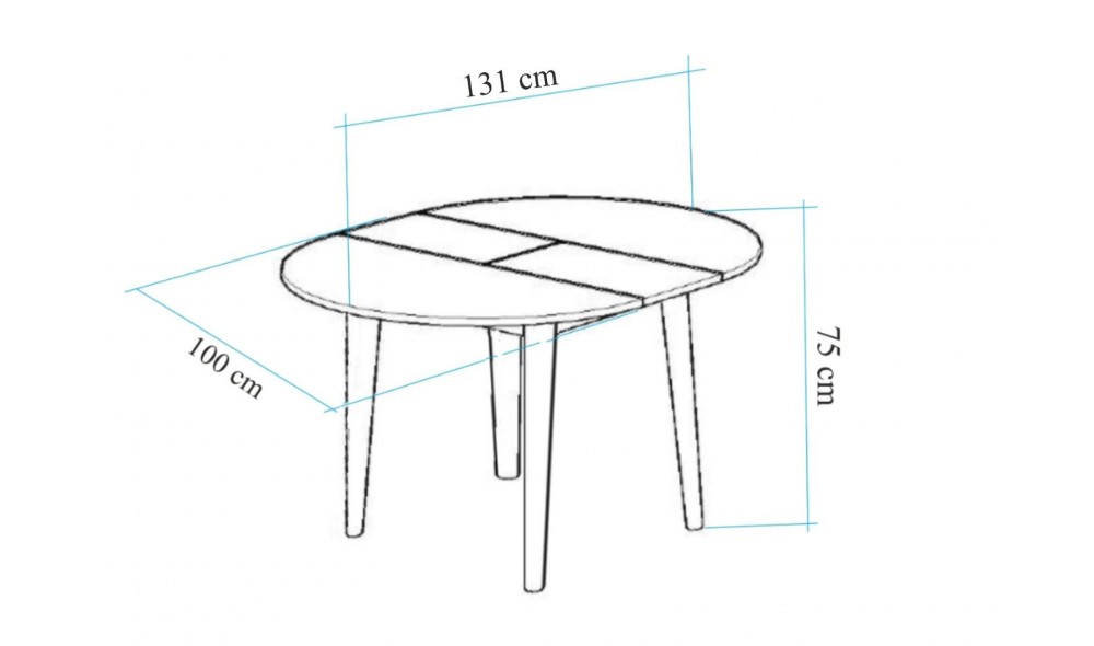 Masa de sufragerie extensibila, Oliver, NucNegru, 100 x 75 x 100 cm
