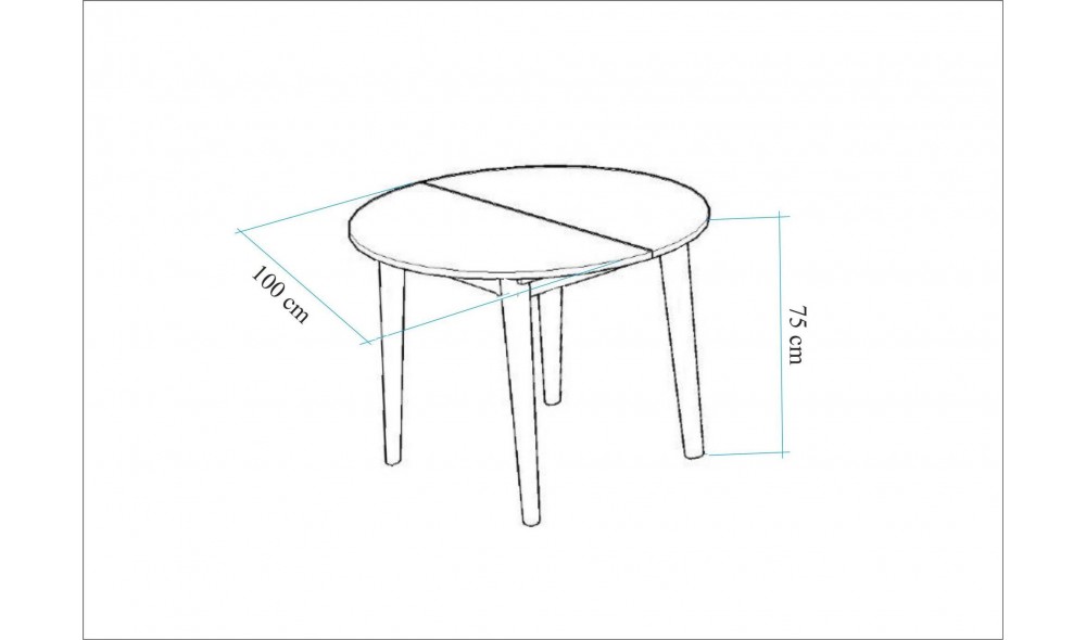Masa de sufragerie extensibila, Vina, Pinul Atlantic, 100 x 75 x 100 cm