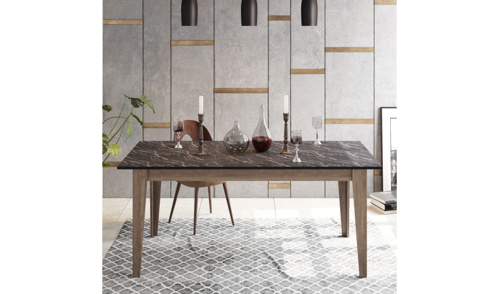 Masa de sufragerie, Lorenz, NucNegru, 180 x 77 x 90 cm