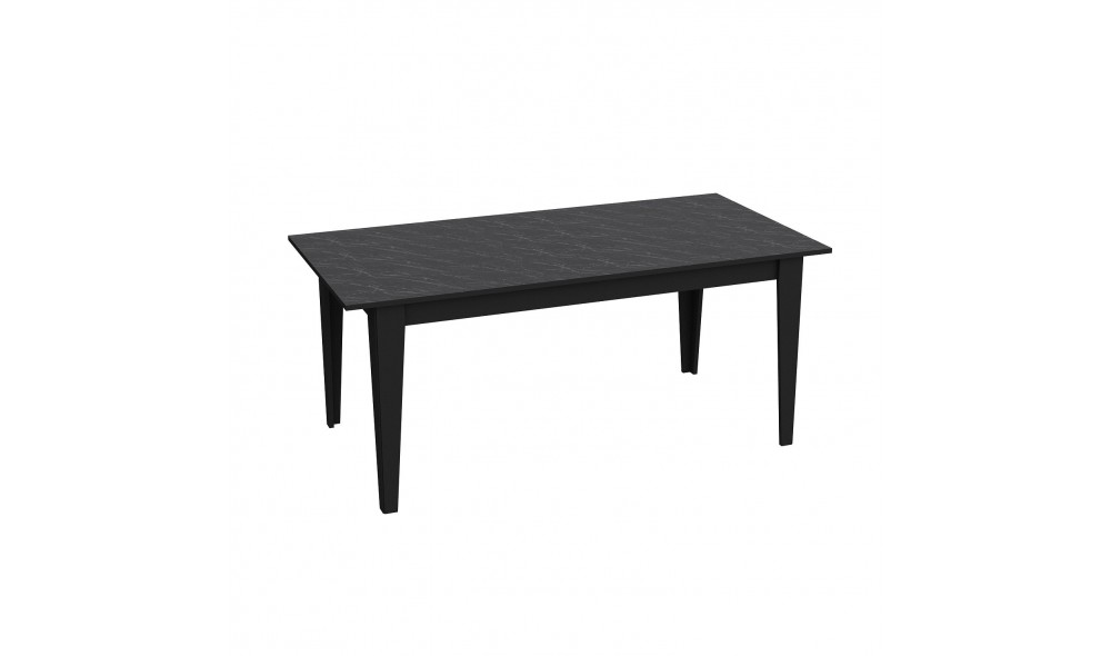 Masa de sufragerie, Polka, Negru, 180 x 77 x 90 cm