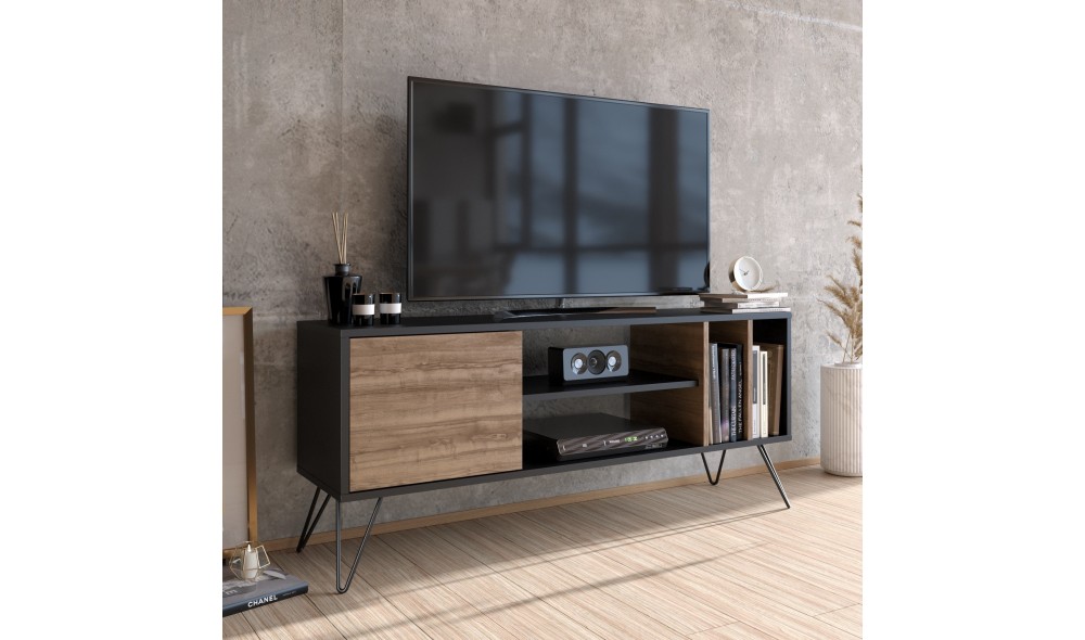 Suport TV, Mistico 140, NucNegru, 140 x 59 x 36 cm