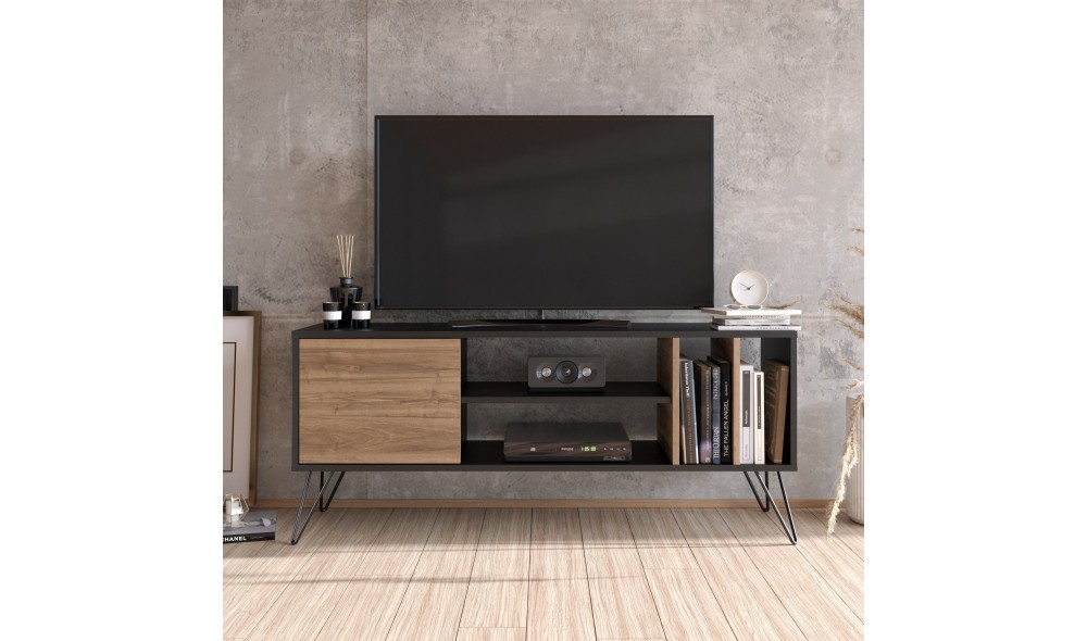 Suport TV, Mistico 140, NucNegru, 140 x 59 x 36 cm