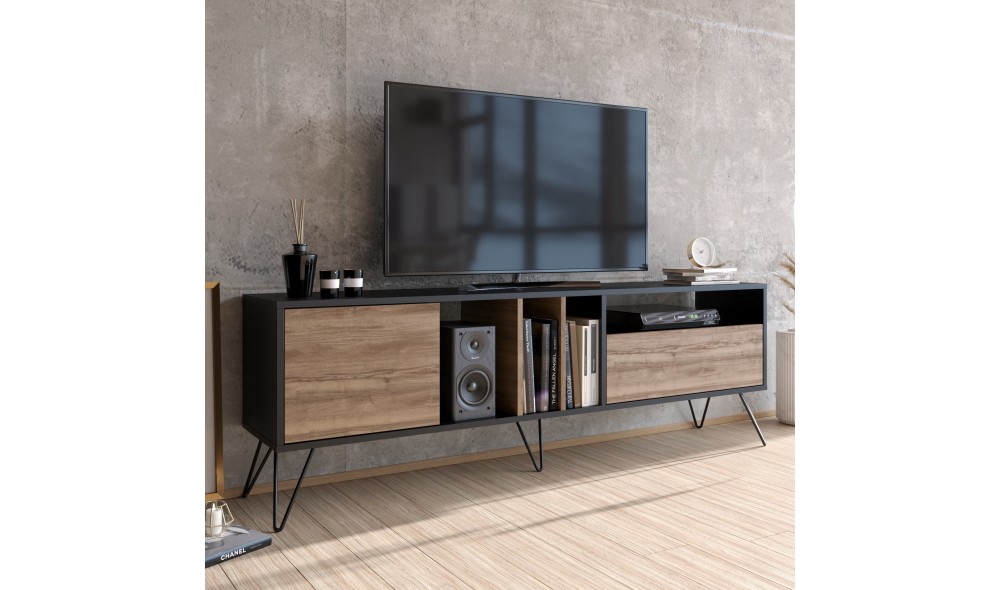 Suport TV, Mistico 180, NucNegru, 180 x 59 x 36 cm