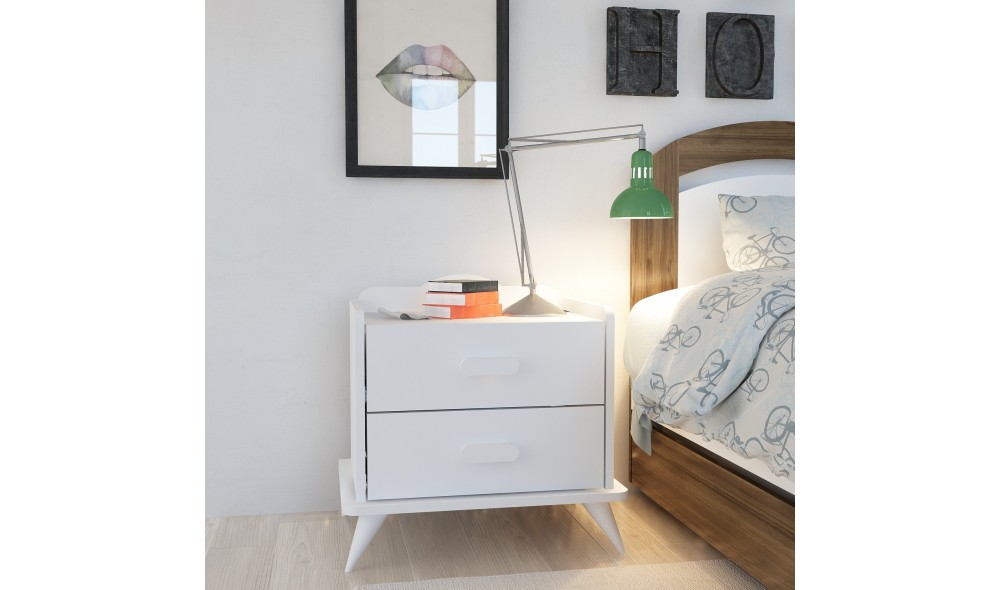 Noptiera, Andaz, Alb, 60 x 59 x 42 cm
