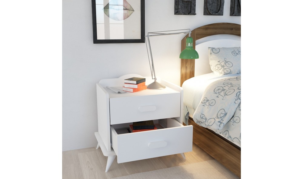 Noptiera, Andaz, Alb, 60 x 59 x 42 cm