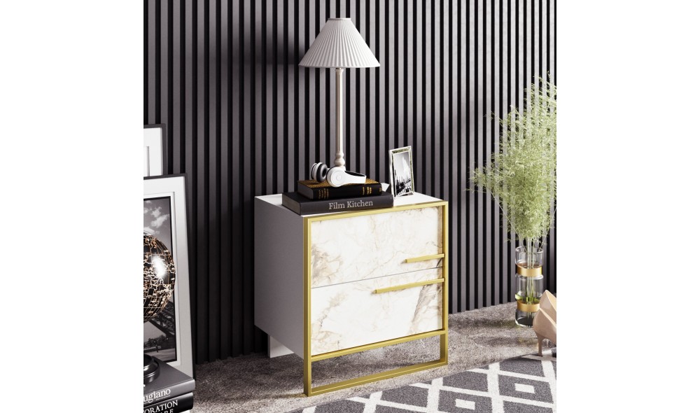 Noptiera, Polka, AurAlb, 50 x 52 x 39 cm