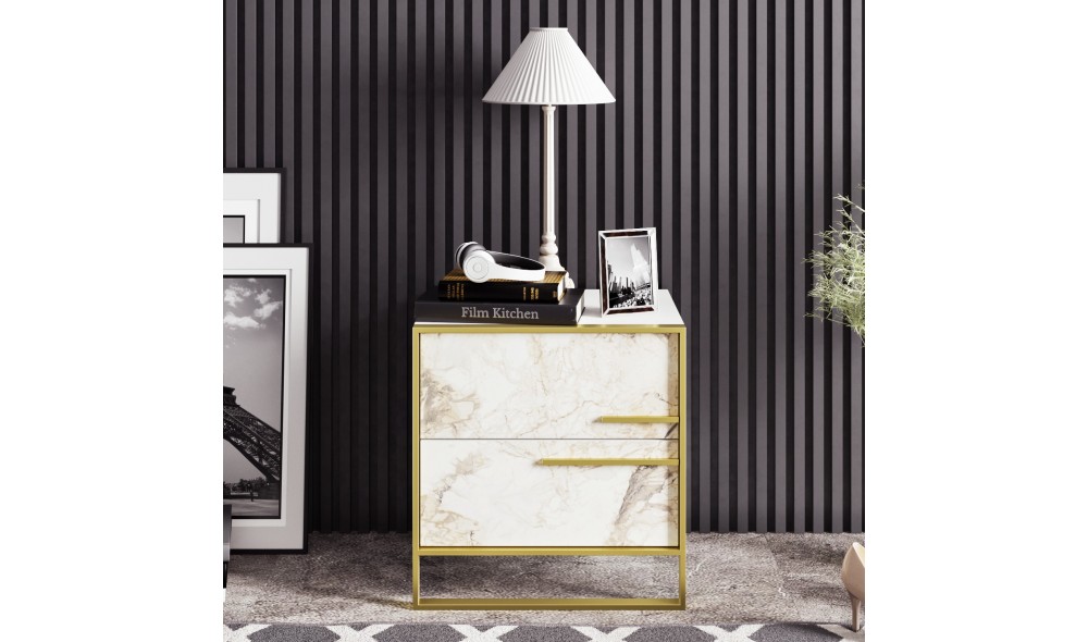 Noptiera, Polka, AurAlb, 50 x 52 x 39 cm