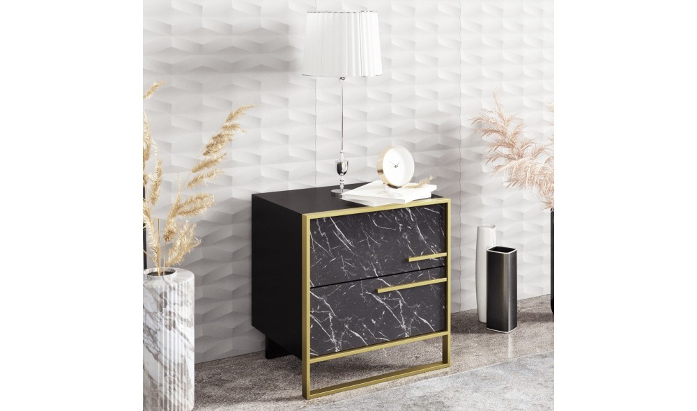 Noptiera, Polka, AurNegru, 50 x 52 x 39 cm