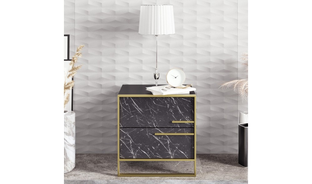 Noptiera, Polka, AurNegru, 50 x 52 x 39 cm