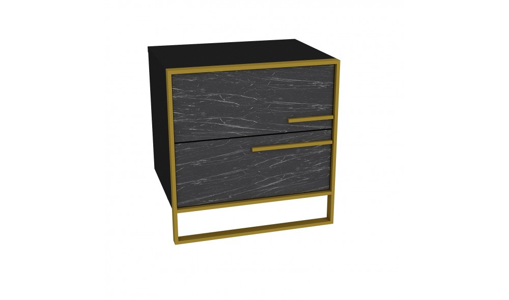 Noptiera, Polka, AurNegru, 50 x 52 x 39 cm