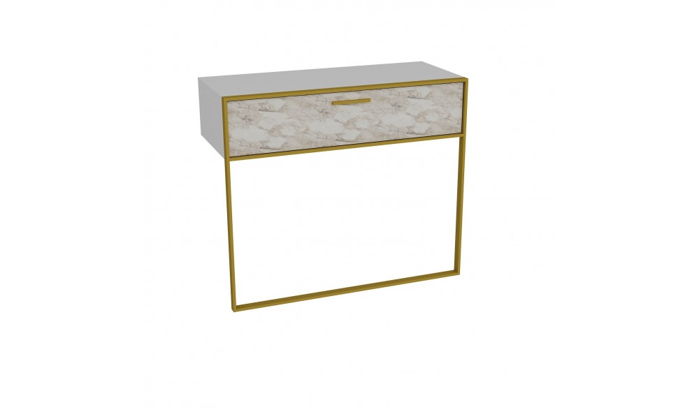 Consola, Polka, AurAlb, 90 x 77 x 39 cm