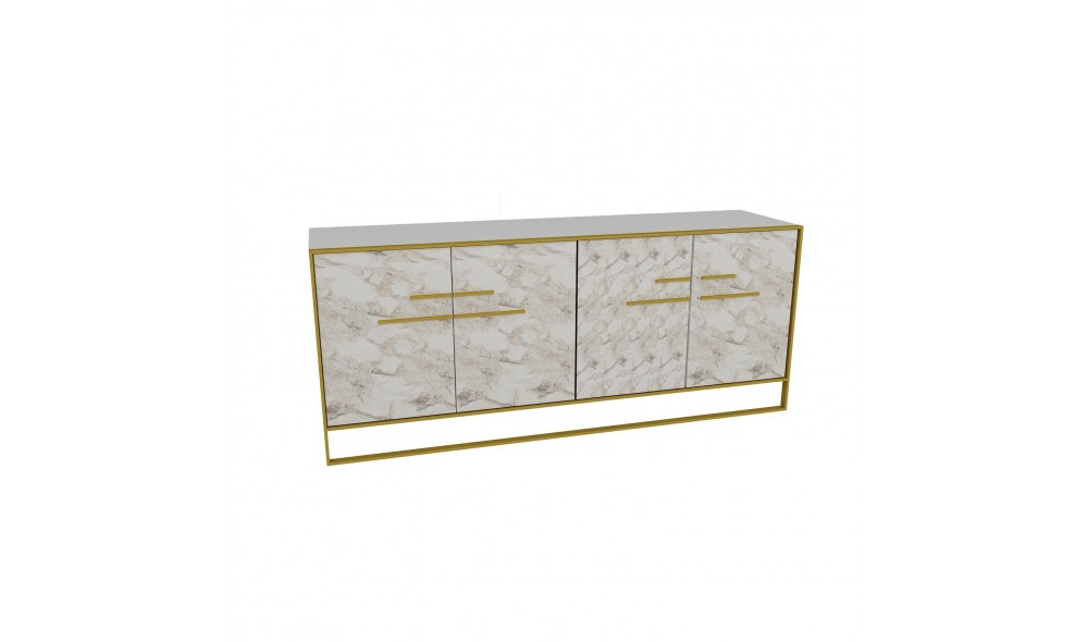 Consola, Polka, AurAlb, 180 x 75 x 47 cm