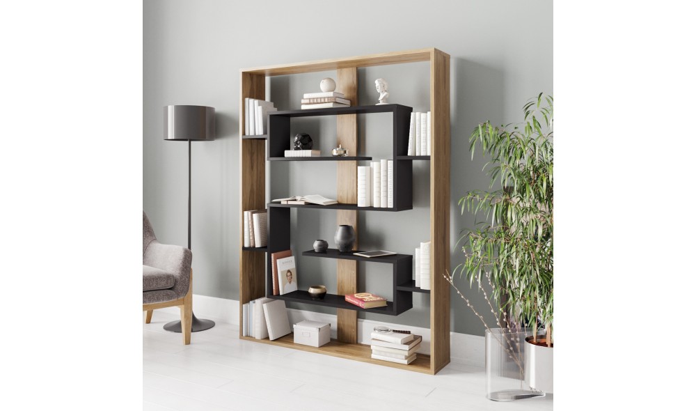 Raft pentru carti, Esteban, NegruStejar, 120 x 156 x 22 cm